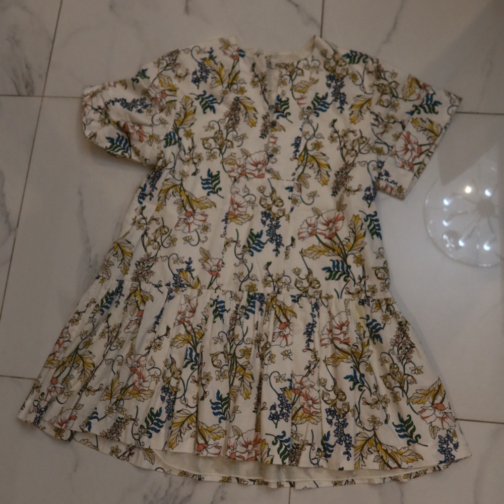 AMUR Women's White Zazie Floral-Print Mini Babydoll Dress